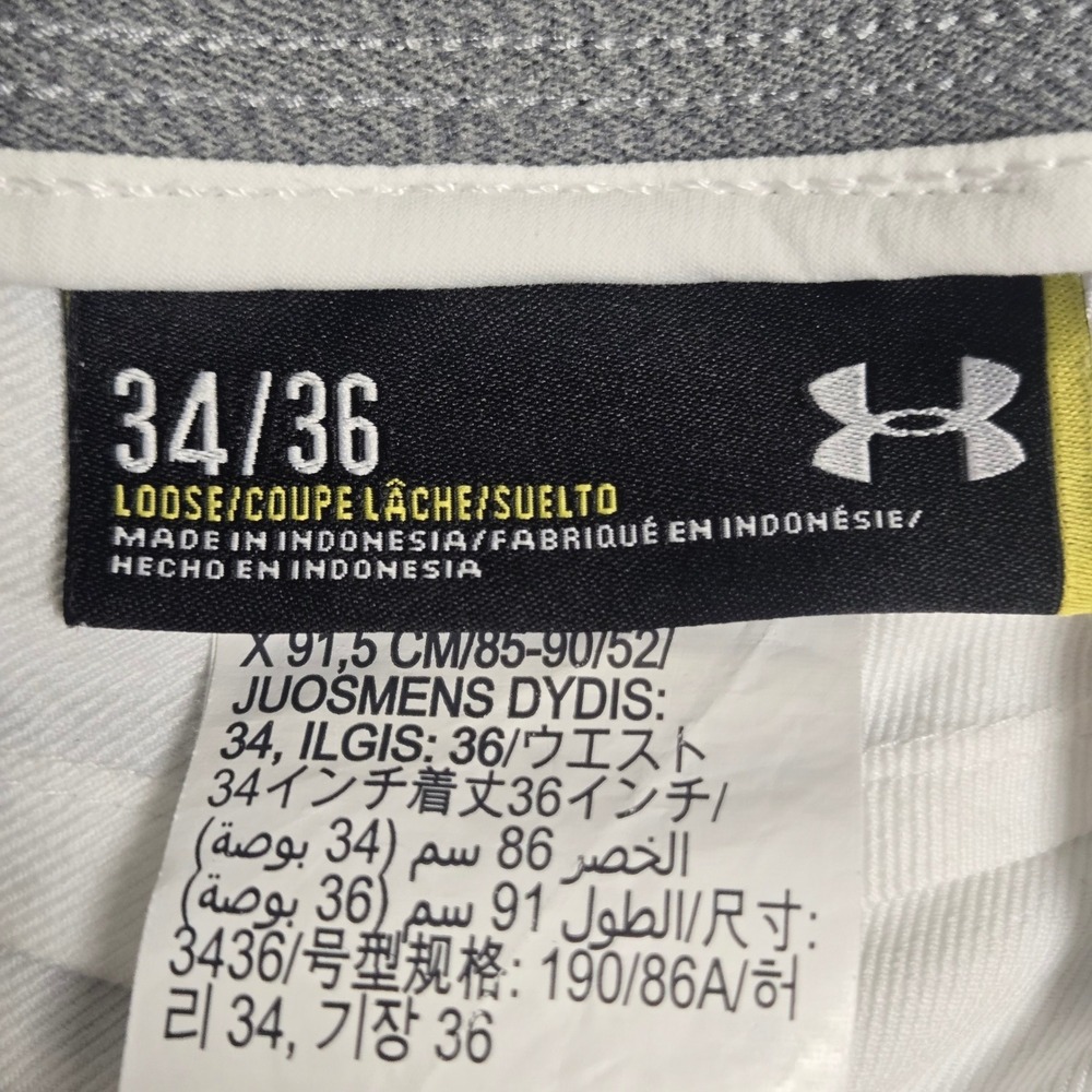 Under Armour White Golf Pants Mens 34/36 Loose Fit Performance Trousers Athletic - Picture 3 of 14